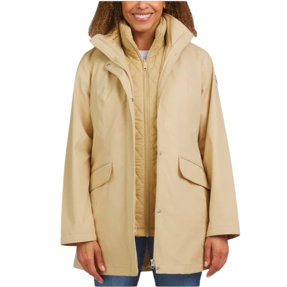 NEW Lands' End Ladies' 3-in-1 Systems Jacket Tan Size XL